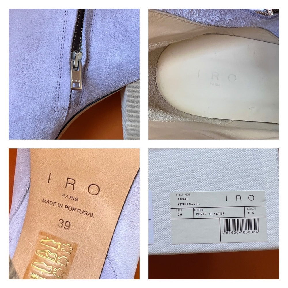 New! IRO Imani Suede Ankle Booties in Lilac - Picture 11 of 11